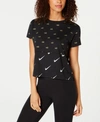 NIKE SPORTSWEAR COTTON METALLIC LOGO-PRINT CROPPED TOP