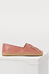 Tory Burch Ines Flat Leather Logo Espadrilles In Pink