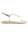 PRADA METALLIC FLAT SANDALS,10781983