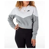 Nike Plus Size Sportswear Heritage Cropped Fleece Sweatshirt In Grey