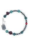 KING BABY CERAMIC & GLASS BEAD BRACELET,K40-5894-8.75