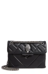 Kurt Geiger Mini Kensington Quilted Leather Crossbody Bag In Black