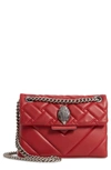Kurt Geiger Mini Kensington Quilted Leather Crossbody Bag In Red