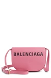 BALENCIAGA EXTRA SMALL VILLE CALFSKIN SADDLE BAG - PINK,5506390OTDM