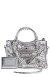 BALENCIAGA MINI METALLIC EDGE CITY LEATHER TOTE - METALLIC,3901600GTJN