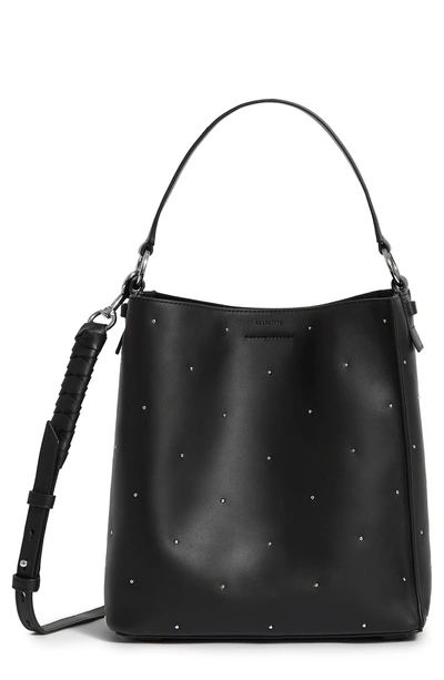 Allsaints Small Kathi Studded North/south Leather Tote - Black | ModeSens