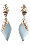 ALEXIS BITTAR RETRO GOLD COLLECTION CRUMPLED GOLD DROP EARRINGS,AB84E022042