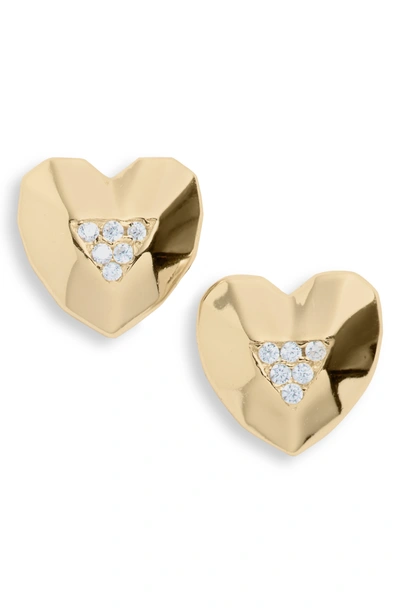Argento Vivo Faceted Heart Earrings In 14k Gold-plated Sterling Silver - 100% Exclusive