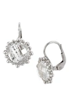 Anzie Dew Drop Snowflake White Topaz Drop Earrings In Silver