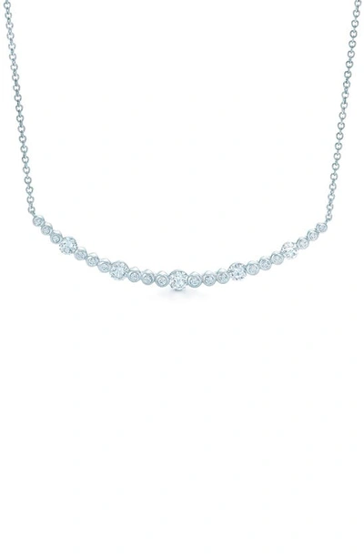 Kwiat Starry Night Curved Bar Diamond Necklace In White Gold
