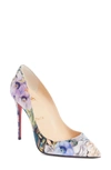 CHRISTIAN LOUBOUTIN PIGALLE FOLLIES FLORAL SILK PUMP,1190740