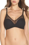 Le Mystere Sheer Illusion Wireless Contour Bra In Black