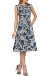 KAY UNGER BATEAU NECK TEA-LENGTH DRESS,K111795