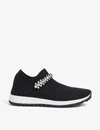 JIMMY CHOO VERONA CRYSTAL-EMBELLISHED KNITTED TRAINERS,47862426