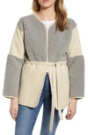 LUCKY BRAND MIXED FAUX SHEARLING JACKET,7W31198