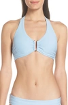 Heidi Klein U-bar Underwire Halter Bikini Top, D-g Cup In Blue Baby