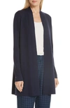 Eileen Fisher Ultrafine Merino Straight Long Cardigan In Midnight