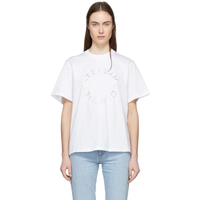 Stella Mccartney Rainbow Logo T-shirt In White