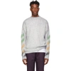 OFF-WHITE Grey Brushed Mohair Diag Jumper