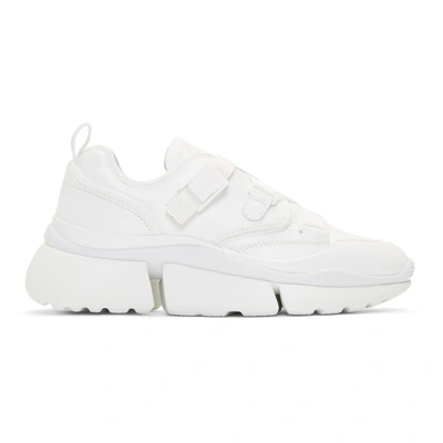 Chloé Sonnie Canvas And Leather Trainers In White