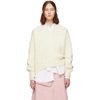 Loewe Off-white Cable Knit V-neck Sweater In 2100 White