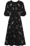 ERDEM ERDEM WOMAN ESMERELDA EMBELLISHED SILK DUCHESSE-SATIN DRESS BLACK,3074457345619793871