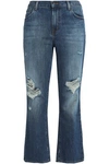 J BRAND AUBRIE DISTRESSED HIGH-RISE KICK-FLARE JEANS,3074457345619689815