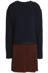 JW ANDERSON J.W.ANDERSON WOMAN DISTRESSED FRENCH COTTON-TERRY AND LUREX MINI DRESS NAVY,3074457345619756186