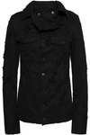 ANN DEMEULEMEESTER ANN DEMEULEMEESTER WOMAN NORWOOD DISTRESSED DENIM JACKET BLACK,3074457345619797805