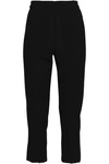 ANN DEMEULEMEESTER ANN DEMEULEMEESTER WOMAN CROPPED WOOL TAPERED PANTS BLACK,3074457345619823224