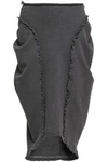 JW ANDERSON J.W.ANDERSON WOMAN GATHERED FRENCH COTTON-BLEND TERRY SKIRT ANTHRACITE,3074457345619830202