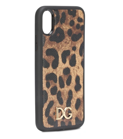 Dolce & Gabbana 豹纹印花皮革iphone Xs Max手机壳 In Brown
