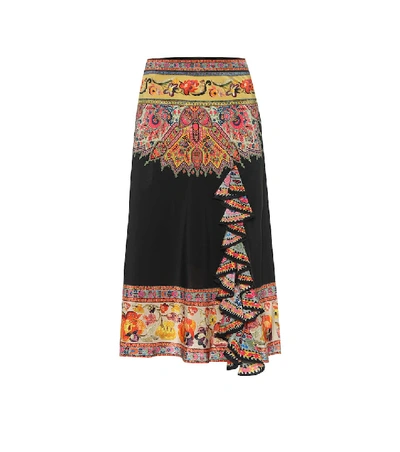 Etro Embroidered Frill-trim Skirt - 黑色 In Black