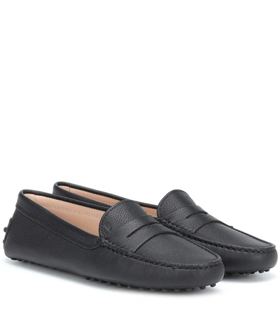 Tod's Gommino Leather Driving Loafers In Black
