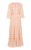 Temperley London Suki Bell Sleeve Chiffon Dress In Pink