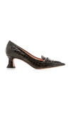 ROCHAS CROC-EFFECT GLOSSED-LEATHER PUMPS,716600