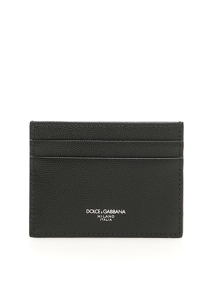 Dolce & Gabbana Pebbled-leather Cardholder In Nero Nero (black)