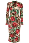 DOLCE & GABBANA LEOPARD AND ROSES PRINT DRESS,10782203