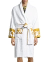 Versace Baroque Print Bathrobe White In White