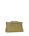 Whiting & Davis Crystal Clasp Clutch Bag In Gold