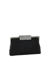 Whiting & Davis Crystal Clasp Clutch Bag In Black