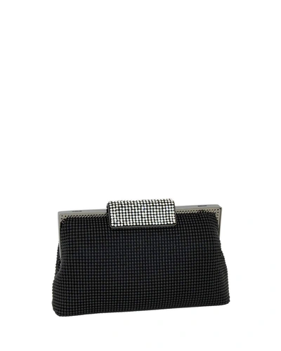 Whiting & Davis Crystal Clasp Clutch Bag In Black