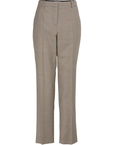 Givenchy Micro Check Tailored Wool Trousers In Camel Check