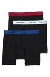 Calvin Klein 3-pack Boxer Briefs In Black W/ Blue/ Maggie/ Vent