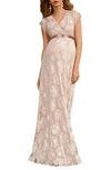 Tiffany Rose Eden Lace Maternity Gown In Blush