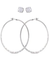 GUESS 2-PC. SET CRYSTAL STUD & HOOP EARRINGS