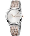 CALVIN KLEIN WOMEN'S MINIMAL TWO-TONE STAINLESS STEEL BRACELET WATCH 35MM