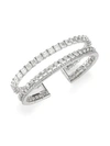 ADRIANA ORSINI Cubic Zirconia & Rhodium-Plated Flexible Cuff Bracelet