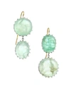 RENEE LEWIS 18K White Gold & Emerald Drop Earrings