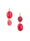 RENEE LEWIS 18K Yellow Gold & Natural Ruby Drop Earrings